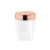 Porta Algodão e Cotonete Branco com Rose Gold 12cm - Ela Decora